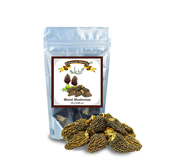Alif Himalayan, Kashmiri Morel Mushrooms Morchella, Gucchi 25g - Hamiast