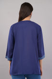 Sapphire Charm Kashmiri Kurti with Sky Blue Aari